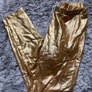 Gold Metallic Leggings